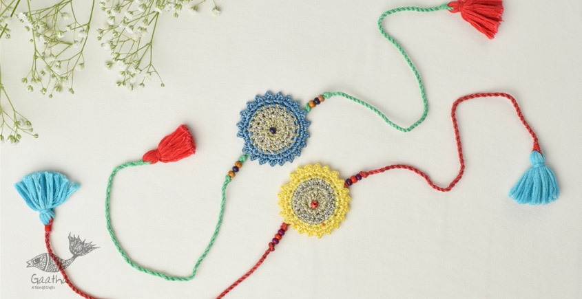  Handmade Recyclable Crochet Rakhi Set Seher (Set of 2) 
