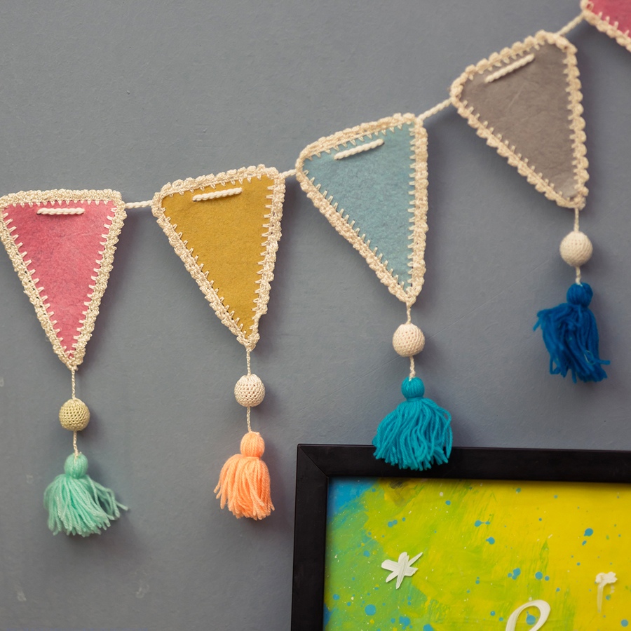 shop Crochet Toran - Kids Room Decor Bunting ~ Triangles