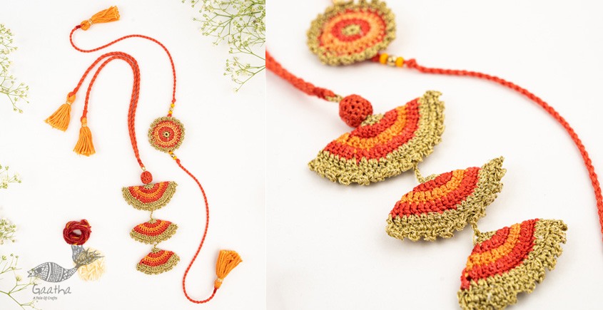 Handmade Recyclable Crochet Rakhi & Lumba Set  (Set of 2)
