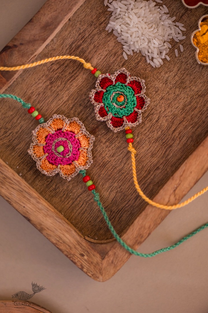 Handmade Crochet Rakhi (Set of 2) - Champa Rakhi
