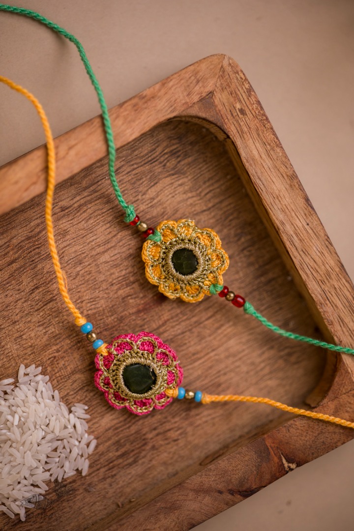 Handmade Crochet Rakhi (Set of 2)