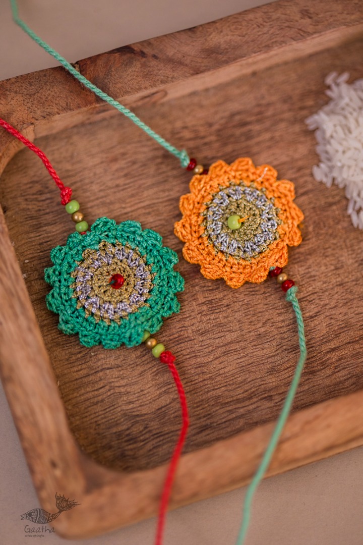 Handmade Crochet Rakhi (Set of 2) - Seher Rakhi