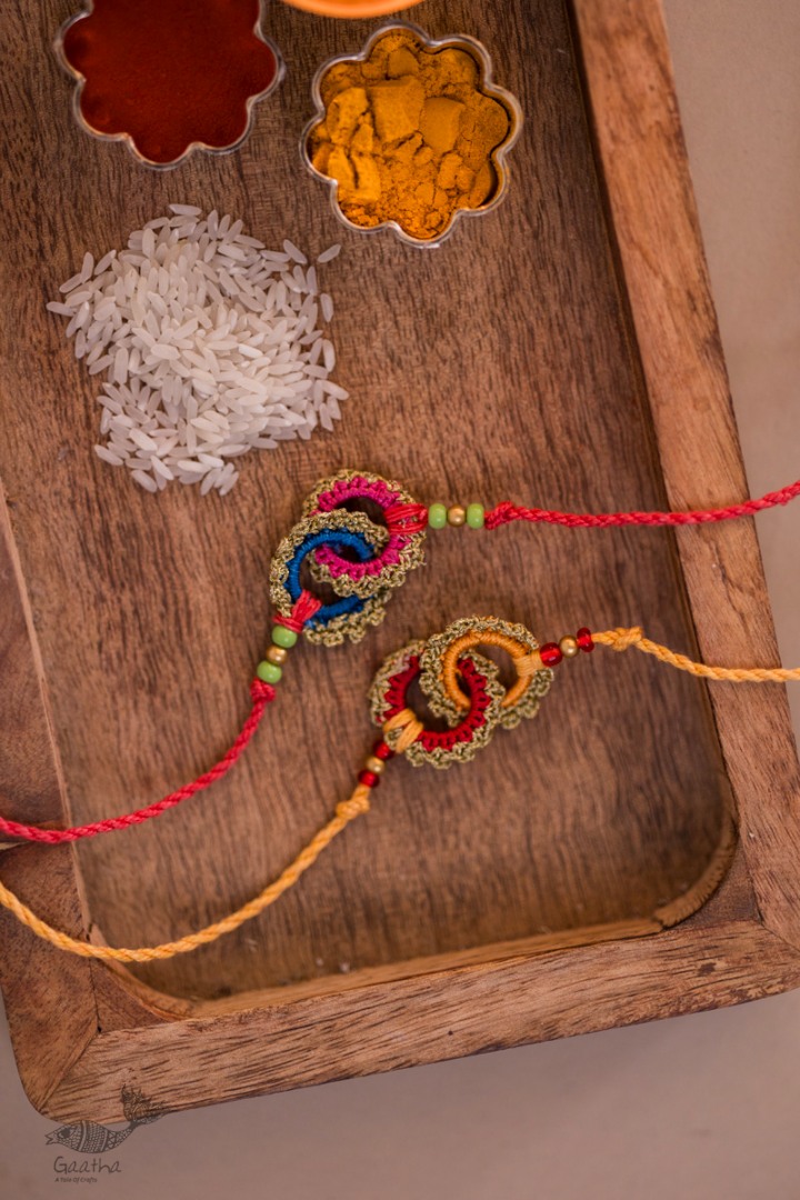 Handmade Crochet Rakhi (Set of 2) - Bandhan Rakhi