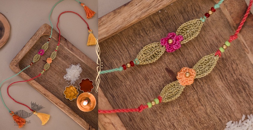 Handmade Crochet Rakhi (Set of 2) - Bageeya Rakhi