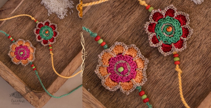 Handmade Crochet Rakhi (Set of 2) - Champa Rakhi
