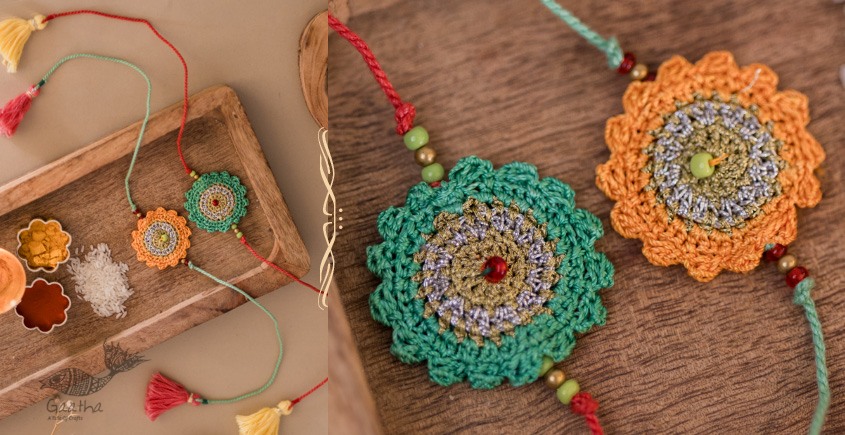 Handmade Crochet Rakhi (Set of 2) - Seher Rakhi