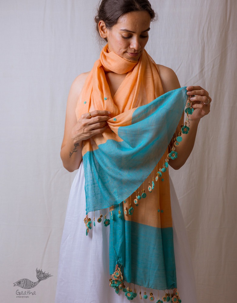 shop Hand Knitted Crochet Chanderi Stole