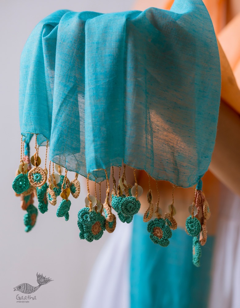 shop Hand Knitted Crochet Chanderi Stole