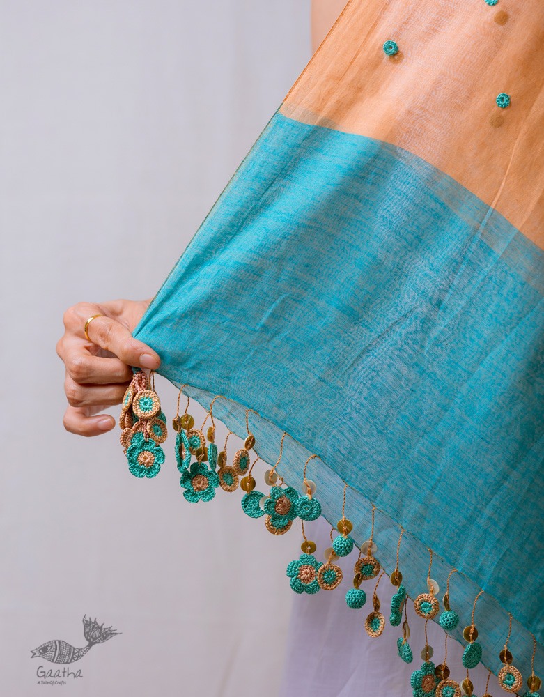 shop Hand Knitted Crochet Chanderi Stole