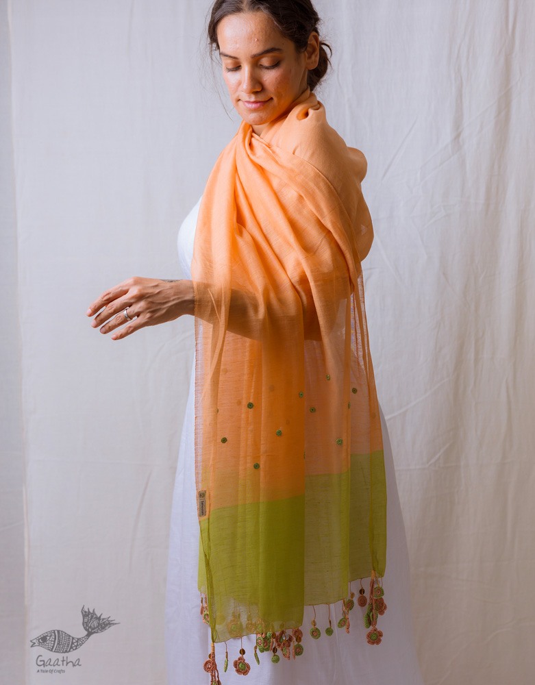 shop Hand Knitted Crochet Chanderi Stole