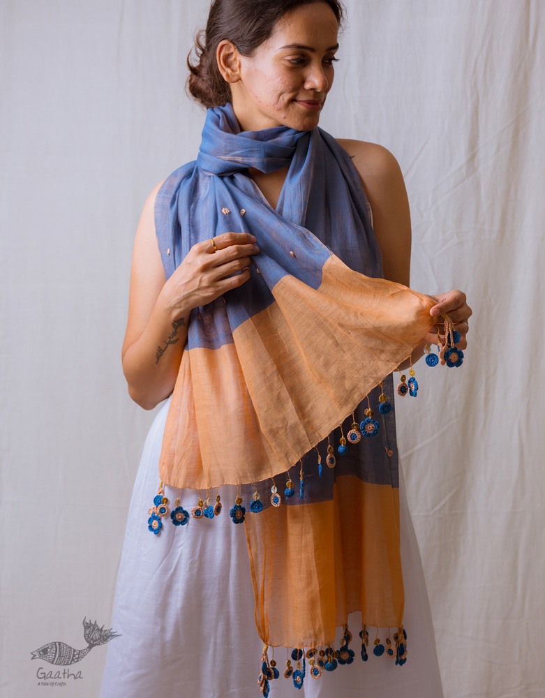 shop Hand Knitted Crochet Chanderi Stole