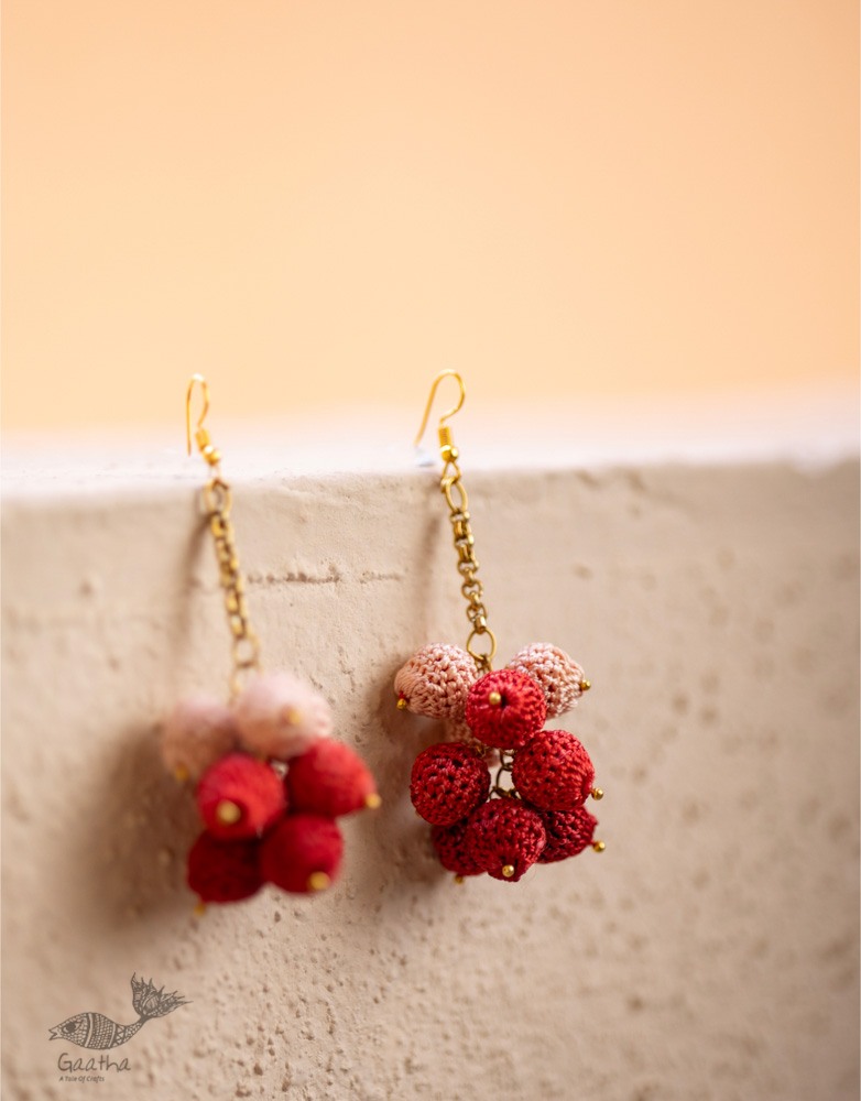 shop online Crochet handcrafted earring - Red Ombre