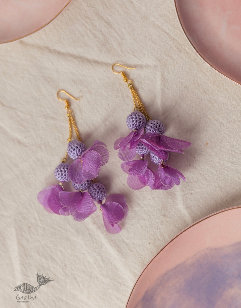 shop online Crochet handcrafted Swing Floral Earrings