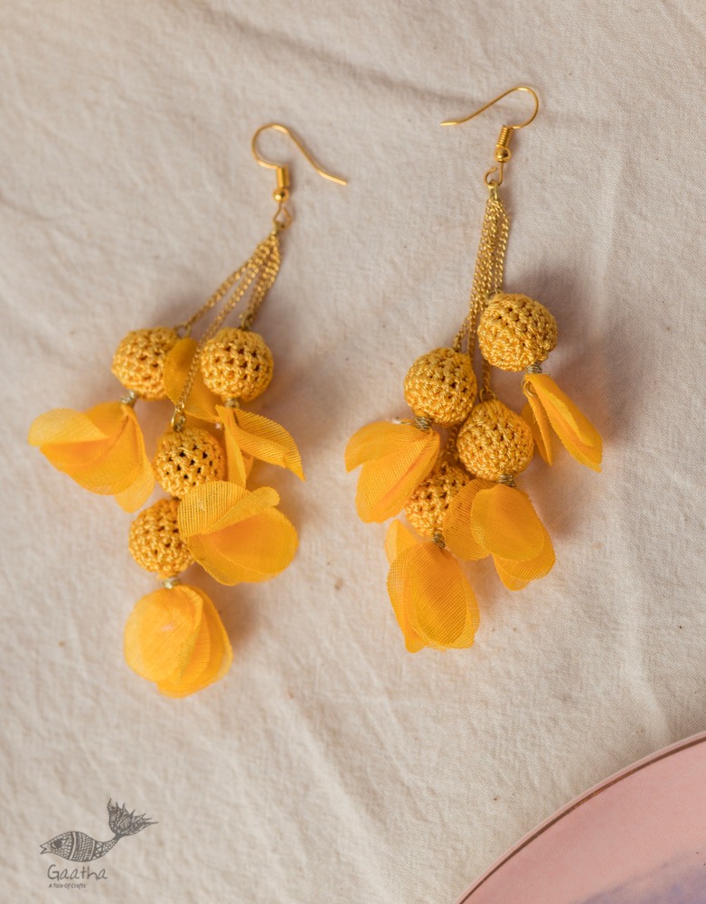 shop online Crochet handcrafted Swing Floral Earrings