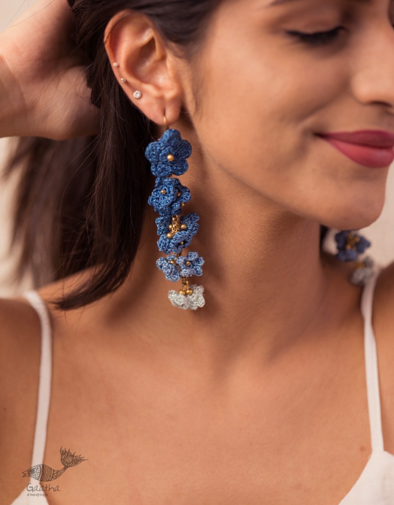 Indigo Shower Floral Danglers