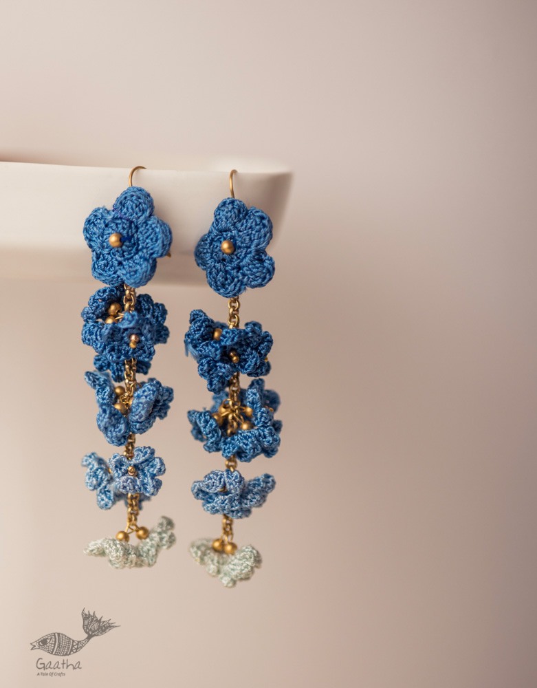 Indigo Shower Floral Danglers