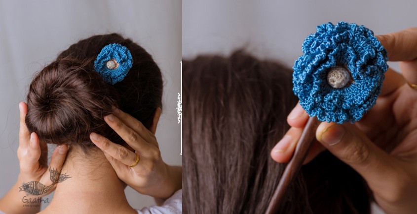 shop Hair Stick - Blue Poppy 