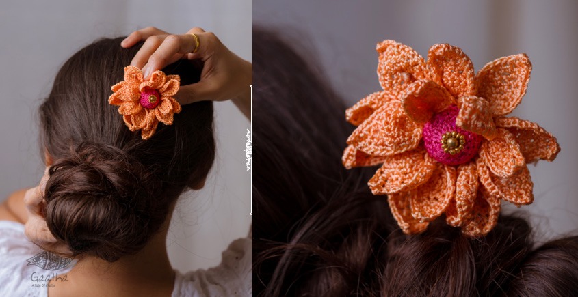 shop Hair Stick - Orange Camellia