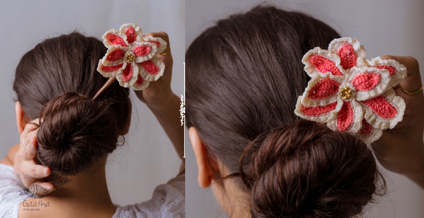 shop  Hairstick ~  Pink & White Petunia 