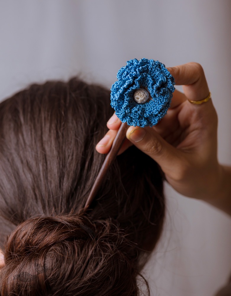 shop Hair Stick - Blue Poppy 