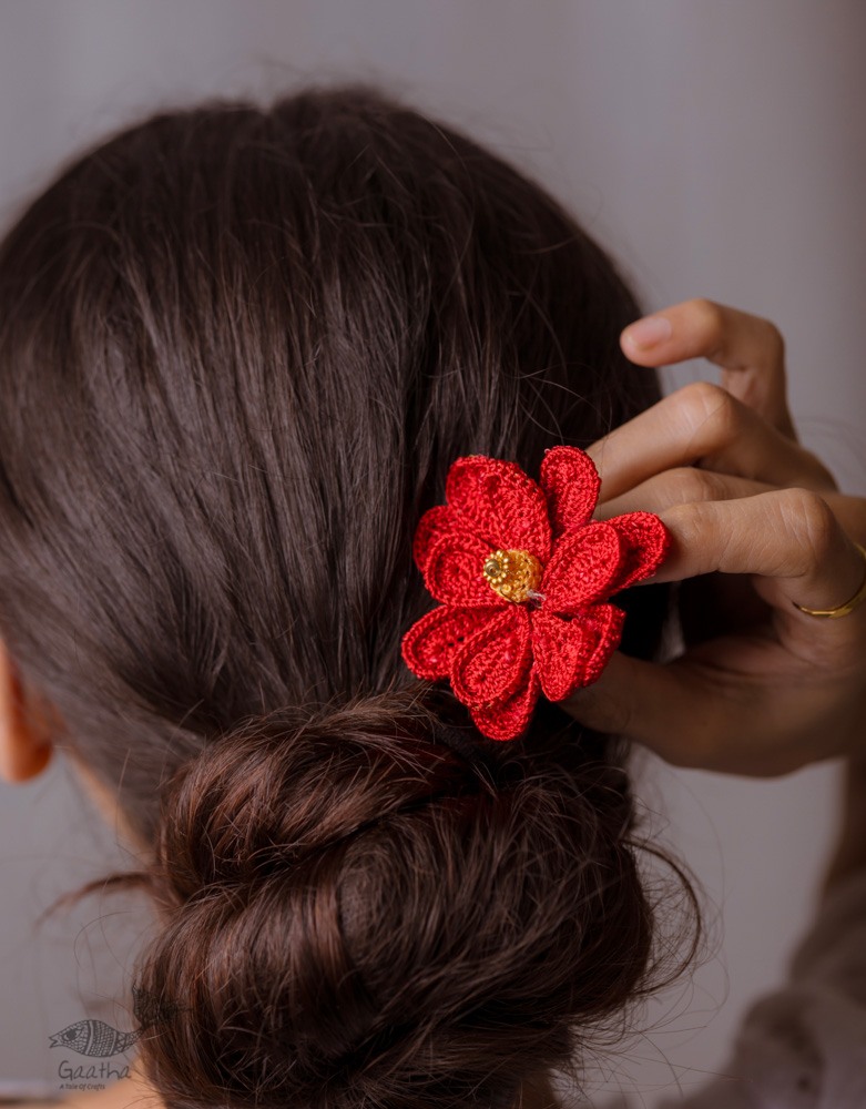 shop Hair Stick - Dark Red Camellia