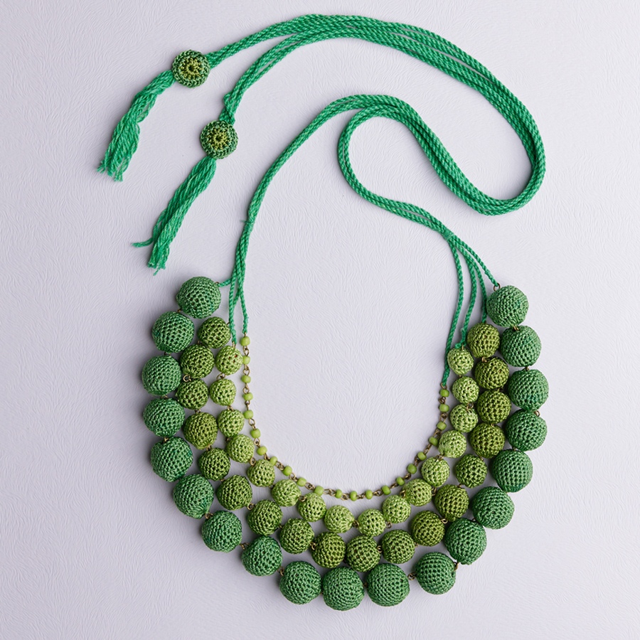 shop Crochet Necklace - Aadya Necklace ~ Green Ombre