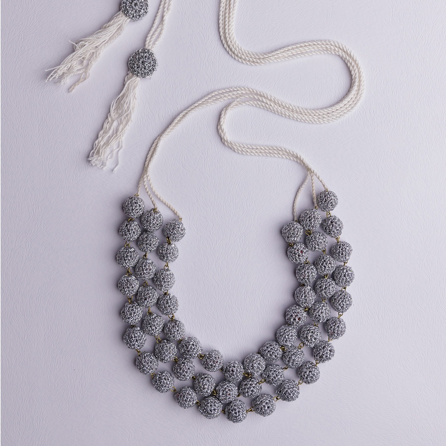 shop Crochet Necklace - Aadya Necklace ~ Silver