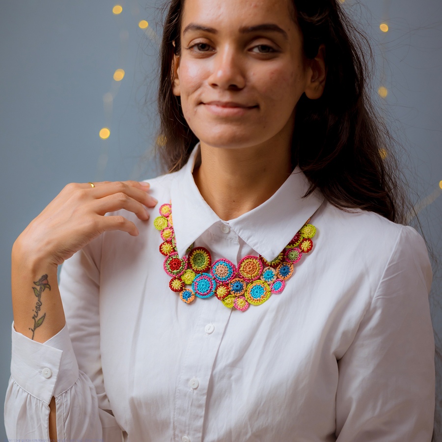 shop Crochet Necklace - Kai Necklace ~ Multicoloured