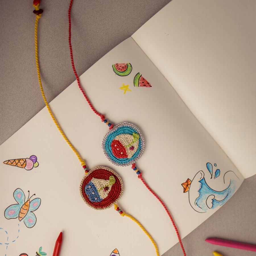 Handmade Colorful Boats Kids Rakhi