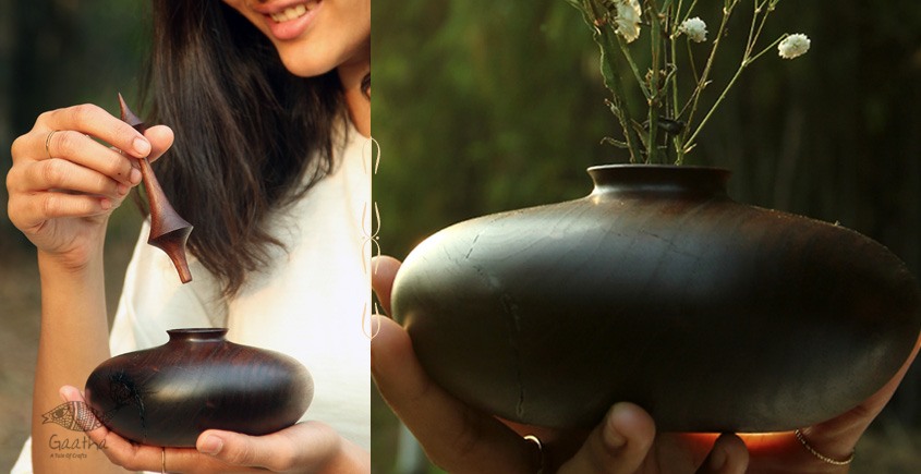 shop Handmade Walnut Wood Vase / Table Top