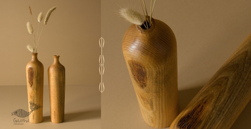 shop Wooden Miniature Vase ( Set of Two)