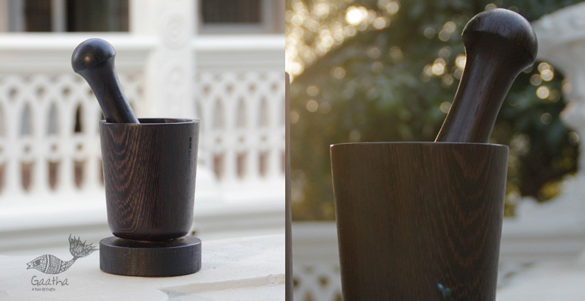 shop Wooden Motar & Pestle