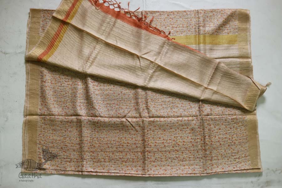 पद्मिनी . Padminī ❋ Tussar silk . Block Print Saree ❋ 21