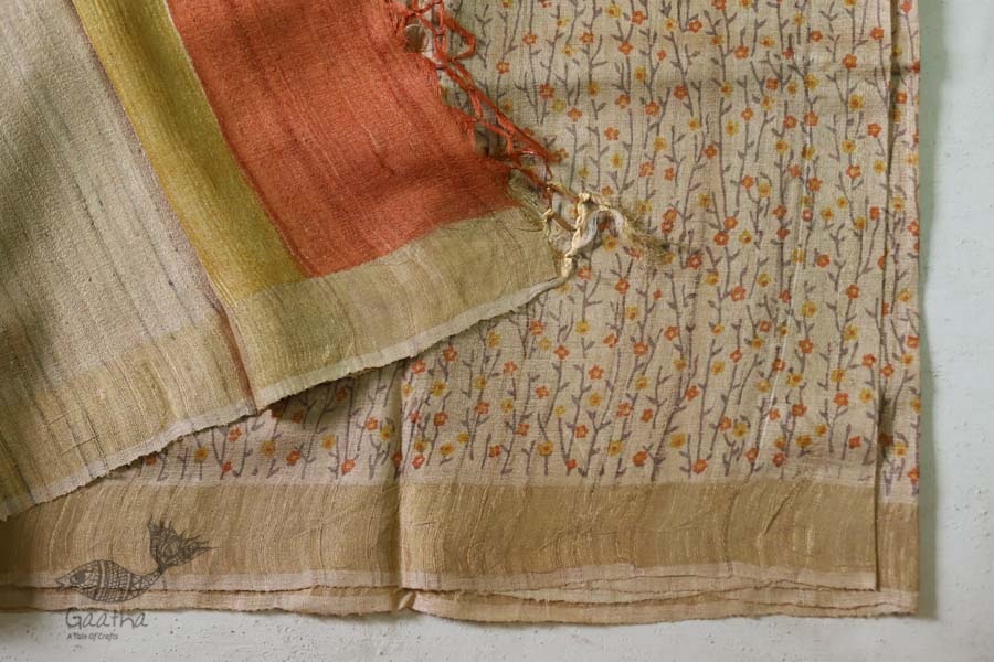 पद्मिनी . Padminī ❋ Tussar silk . Block Print Saree ❋ 21