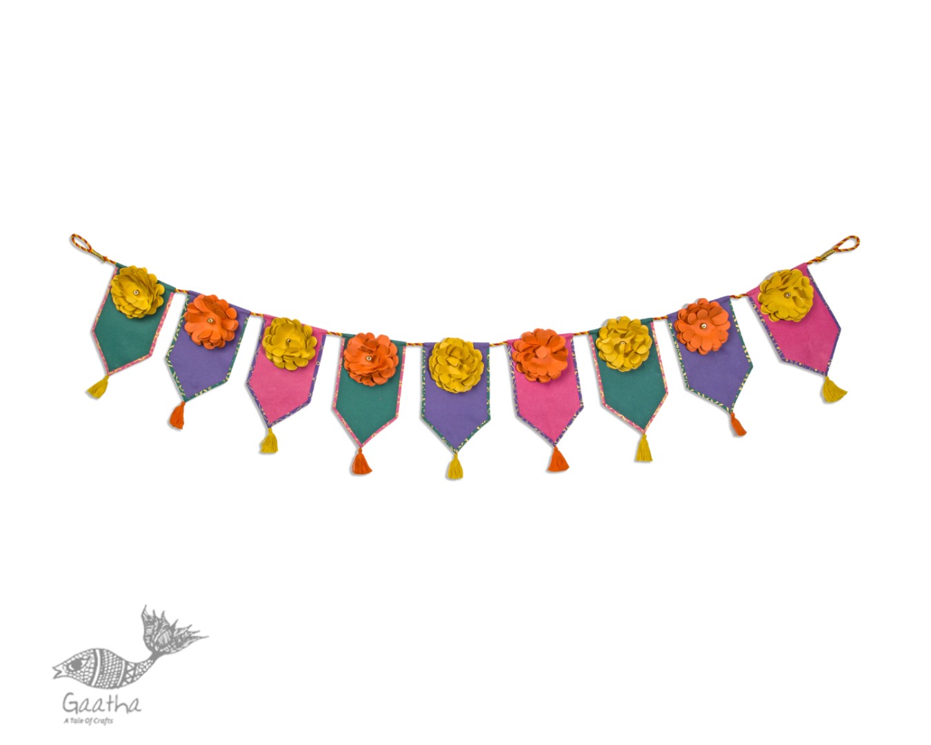 designer decorative flower hanging Toran - Genda Kutch Toran