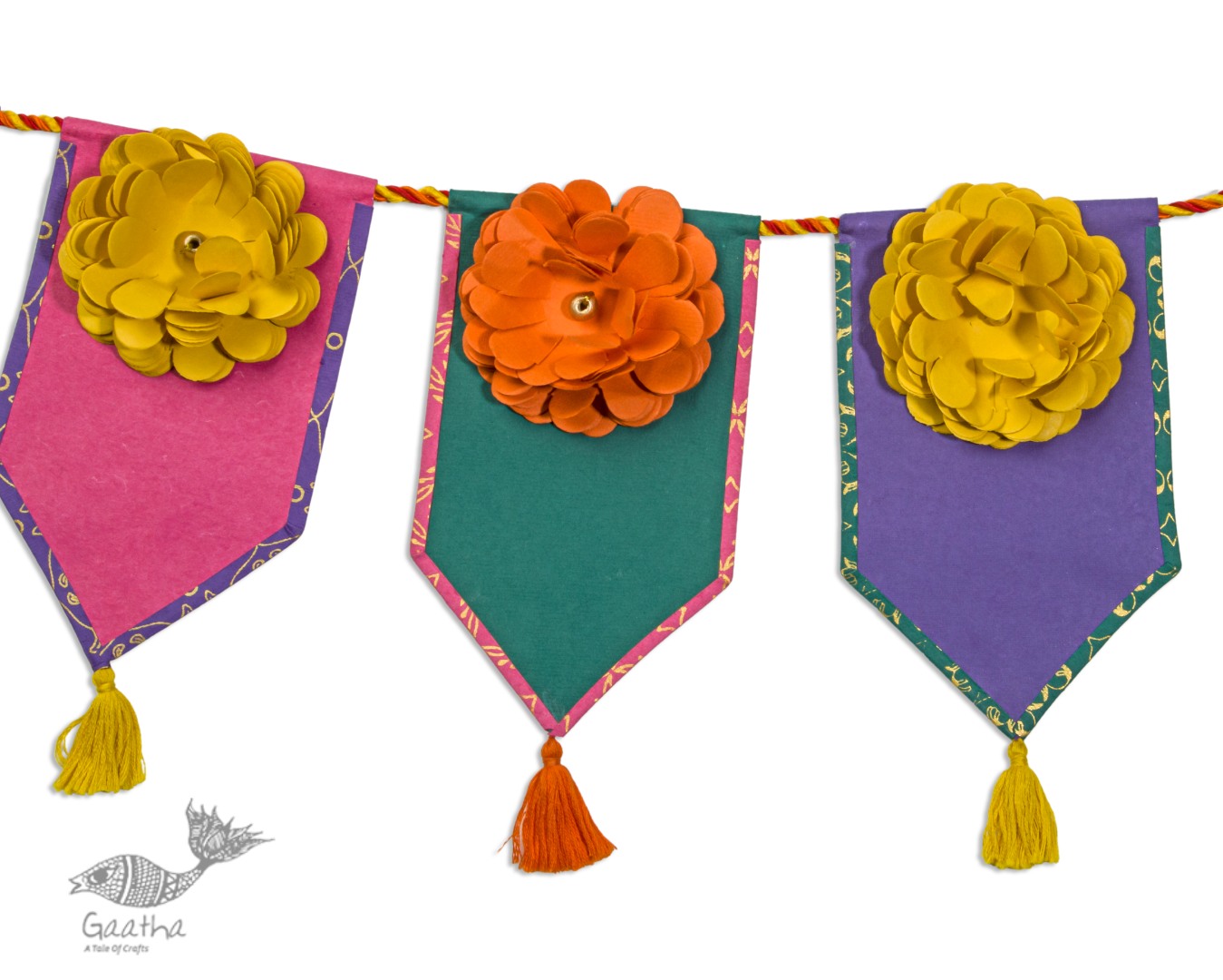 designer decorative flower hanging Toran - Genda Kutch Toran