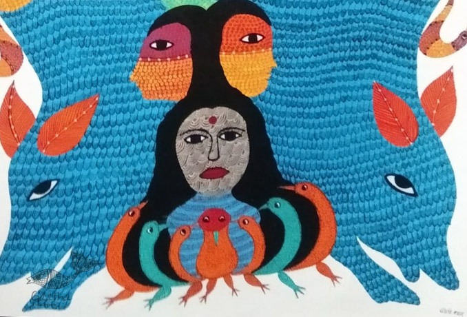 tribal gond painting artistic-pattern