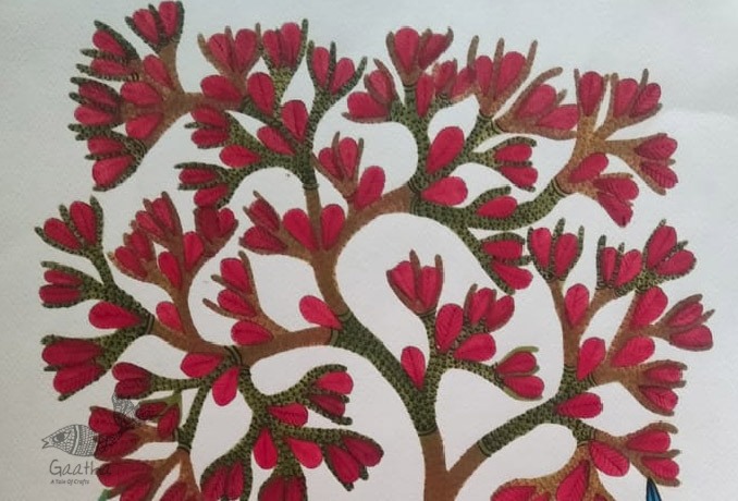 Ox - tribal gond painting - paper sheet