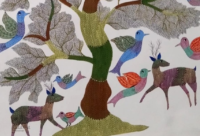 tribal gond painting- Tree