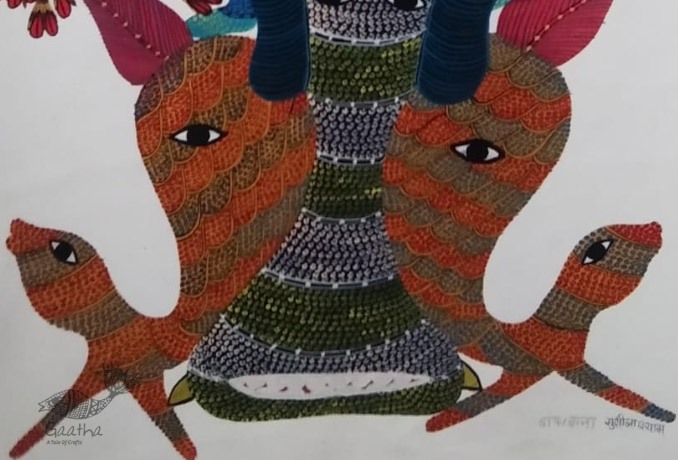 tribal gond painting- Manav