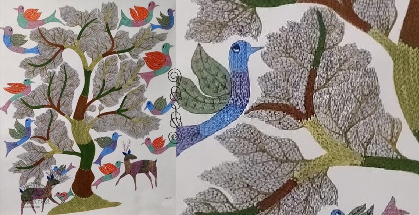 tribal gond painting- Tree