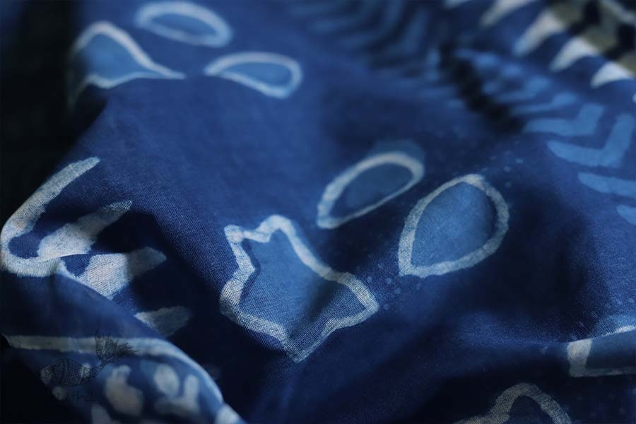 अश्विन ✻ Indigo Dabu ✻ Cotton Saree - 18