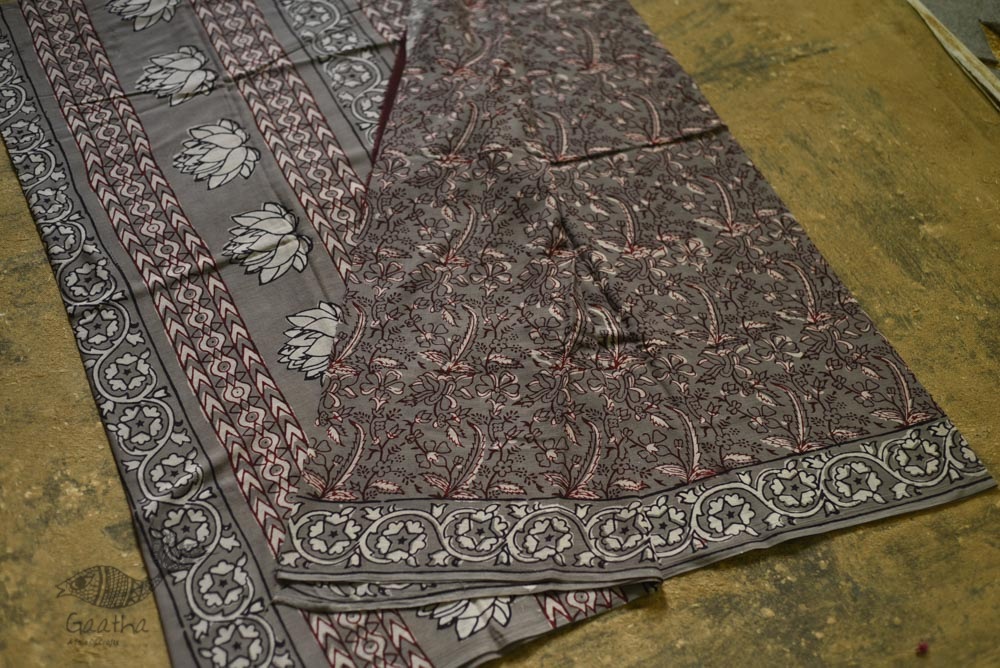 shop dabu hand block printed cotton saree