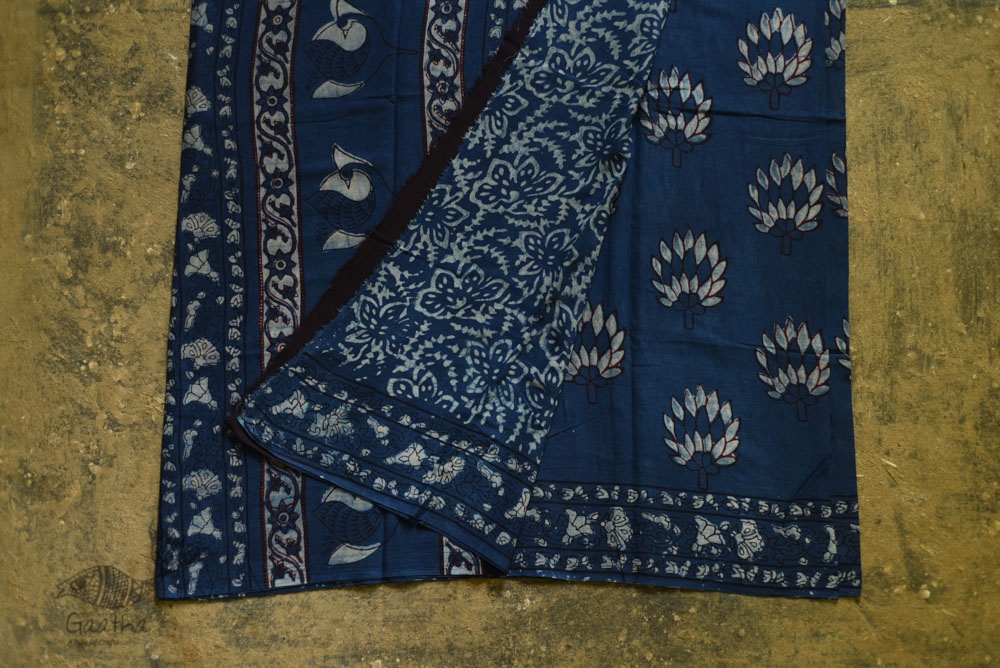 shop dabu hand block printed cotton saree