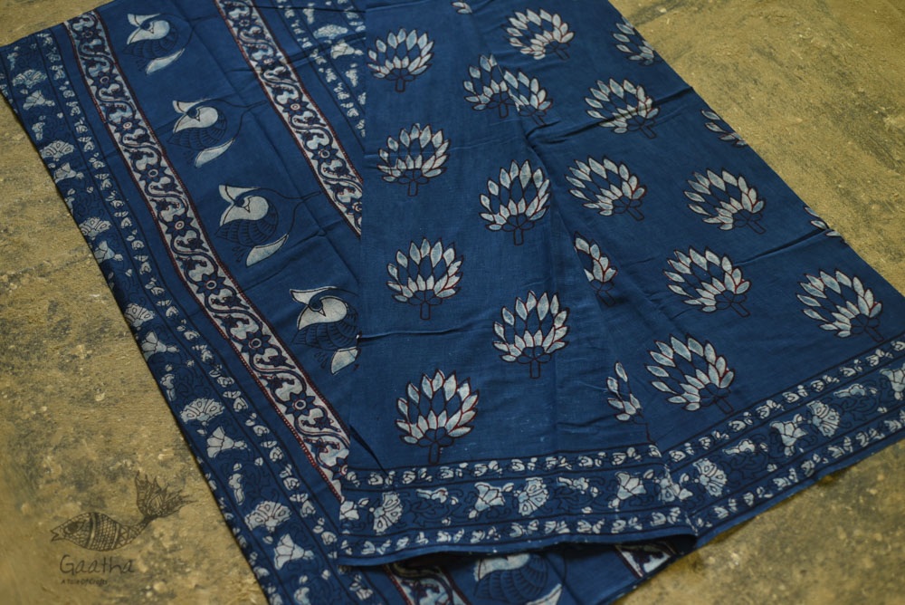 shop dabu hand block printed cotton saree