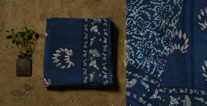 shop dabu hand block printed cotton saree