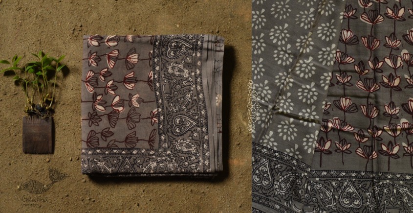 shop dabu hand block printed cotton saree