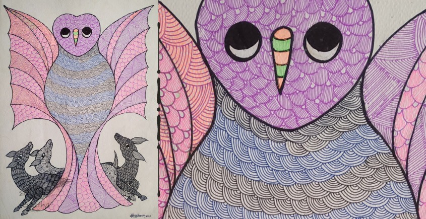 gond art owl