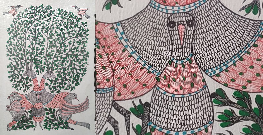 Gond art india - Pigeon 