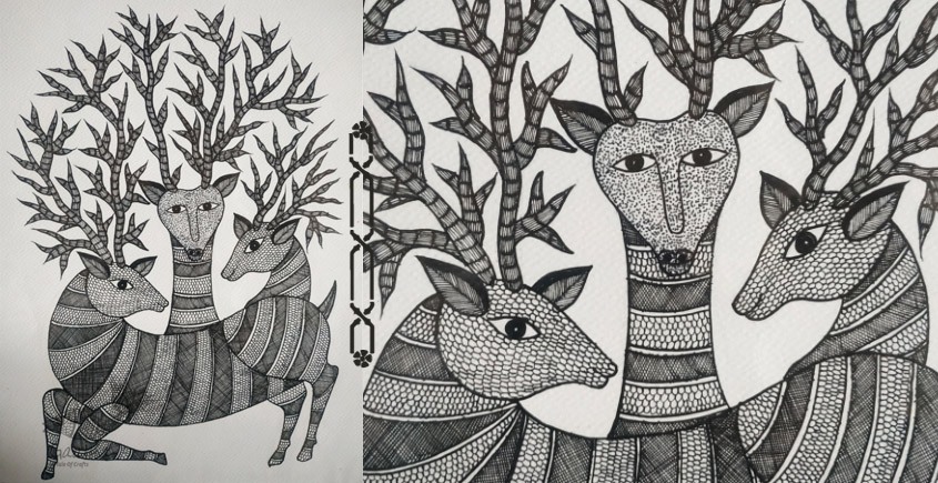 three dears- Gond aert
